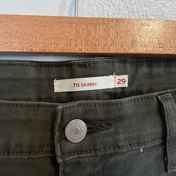 Levi’s 711 Olive Green Skinny Jeans, Size 29 - Picture 3 of 5
